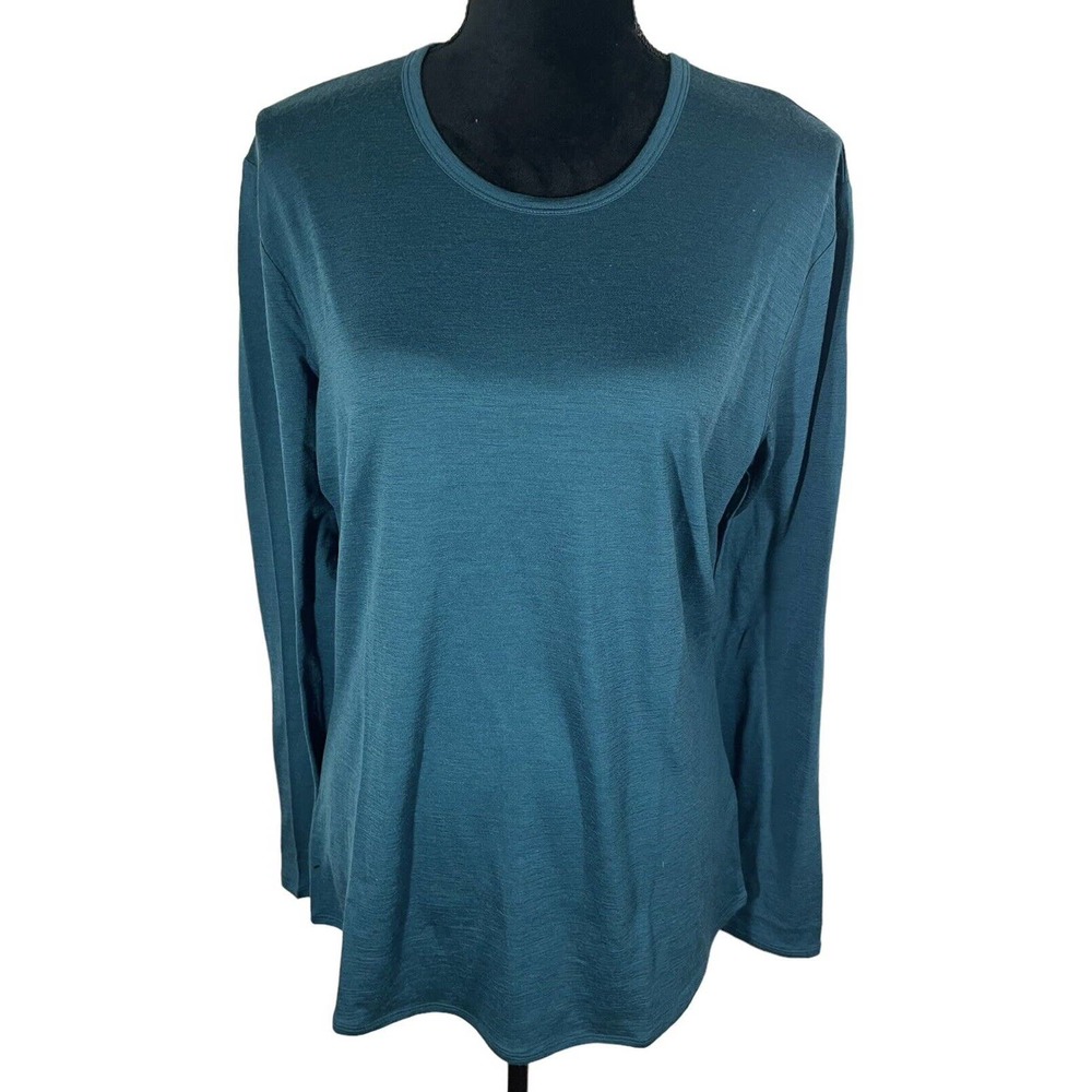 Women's Teal Long Sleeve Crewneck Top